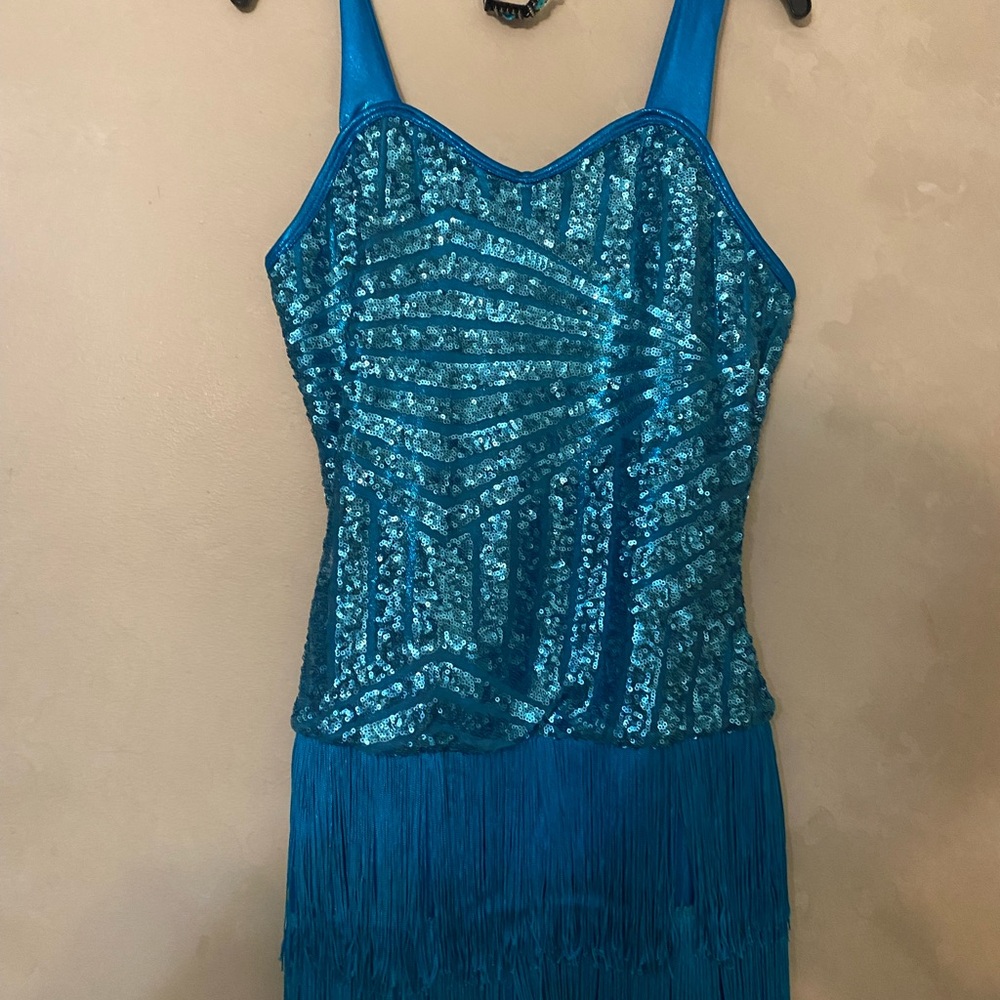 Blue Sequin Fringe Costume